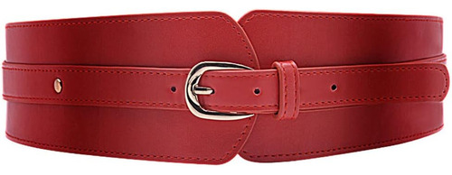 Cinturón Elástico Ancho De Cuero Pu Para Mujer, Corsé Simple