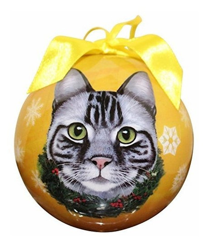 Adorno Navideño Gato Tabby Resistente Rotura