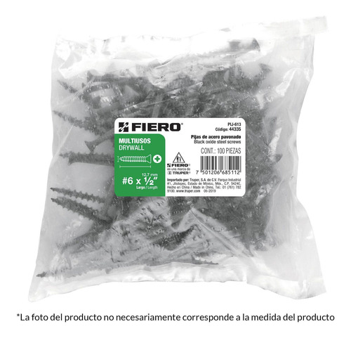 Imagen 2 de 4 de Pija Multiusos No. 6 X 1-1/4' Fiero 44338