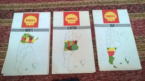 3 Antiguo Mapas Atlas Argentina Rutas Estaciones Shell