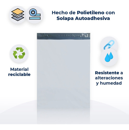 100 Sobres De Plastico Para Paqueteria 67 X 72cm