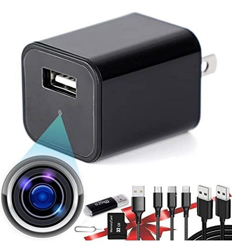 Cargador Camara Oculta Grabadora Video Hd 1080p Usb Mini