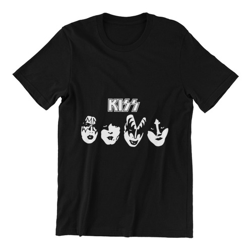 Polera Unisex Kiss Banda Rock Logo Rostros Estampado Algodon