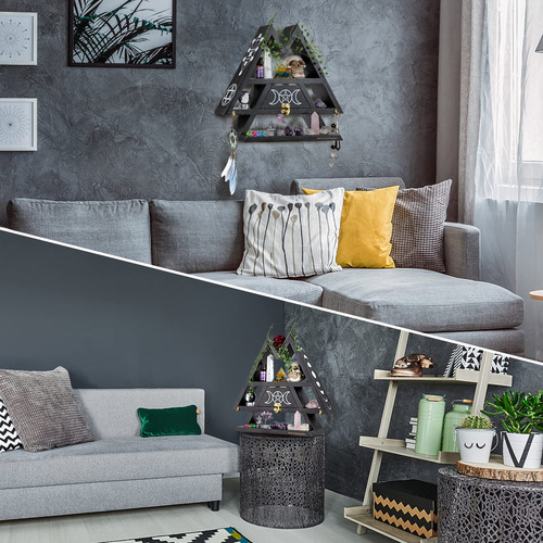 Estante Triangular De Cristal Con Cajón Y Ganchos Para Pared