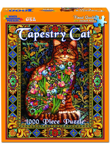 White Mountain Puzzles Tapestry Cat - Puzzle De 1000 Piezas