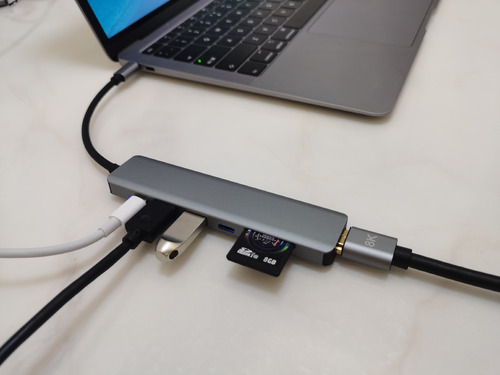 Estación De Acoplamiento 7 En 1 Tipo C Hub Pd Hdmi Usb Sd Tf