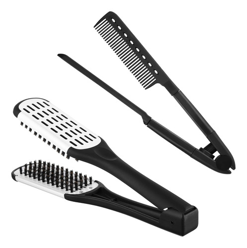 2 Peines Alisadores Para El Cabello, Pinza De Cerdas De Jaba