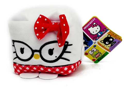 Peluche Peluches Hello Kitty Con Lentes Cubo 10 Cm Sanrio