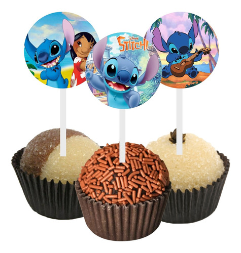 45 Tags Toppers  Doces Docinho Stitch