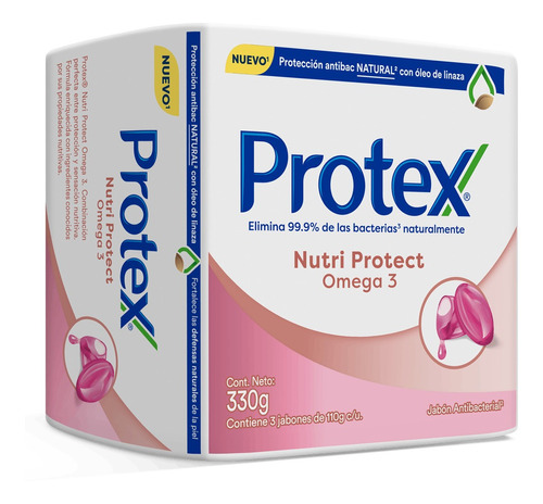 Jabon Protex Nutri Protect Omega 3 Tripack