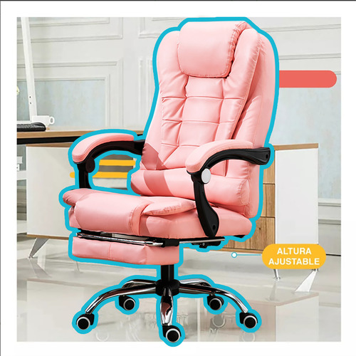Silla De Oficina Ergonómica Giratoria 360° Con Reposapiés