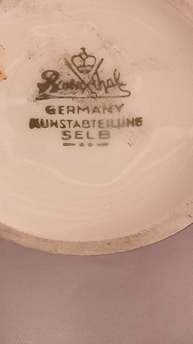 Violetero Porcelana Aleman E Ingles Europa 1944 Plena Guerra Negro (Usado)