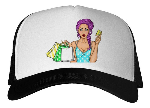 Gorra Pop Art Chica Girl Tarjeta Bolsa Compras