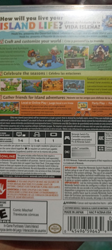 Animal Crossing New Horizons Nintendo Switch (Usado)