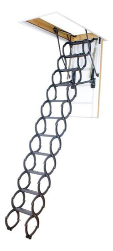 Escada Sótão Aço Pantográfica Fakro Lst 2,8m 70x80 Cm Cinza