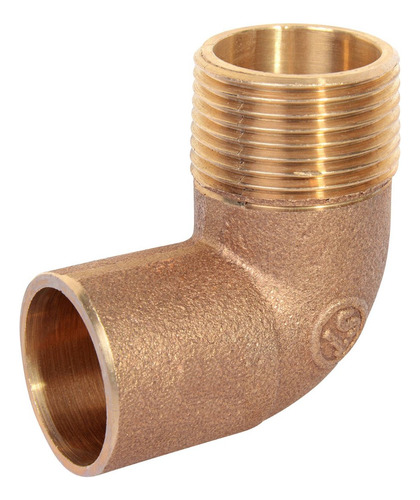 Codo Bronce 3/4 Hilo Externo - Soldar Pack 2 Unidades