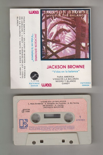 1986 Jackson Browne Cassete Promo Uruguay Titulos En Español