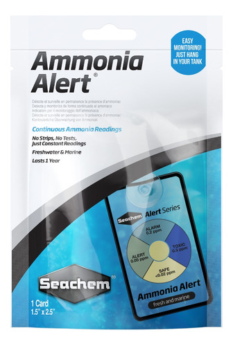 Medidor Indicador Amoniaco Ammonia Alert Seachem - Acuario 