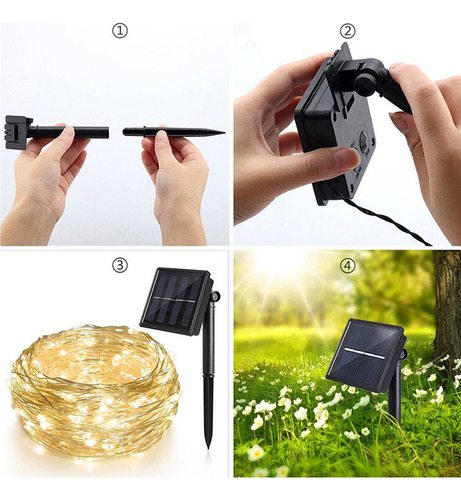 2-pisca De Solar Corda Luz 300led Para Decoração 30 Metros