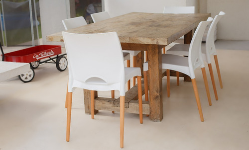 Silla Cannes De Comedor Apilable Patas De Madera X6 Unidades