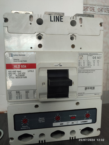 Breaker Hld 3x600a 600v Cutler Hammer