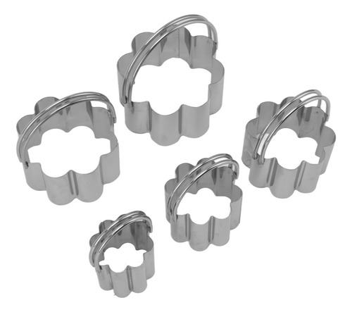 Juego De 5 Moldes De Acero Inoxidable Con Mango Para Galleta