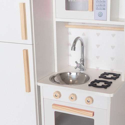 Kit Mini Cozinha Infantil Com Geladeira E Máquina De Lavar Cor Branco
