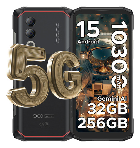 Doogee Blade20 Turbo Android 15 5g Rugerized Phone 10300 mah, 50 MP, 32 GB de RAM, 256 GB de ROM, Celular Resistente