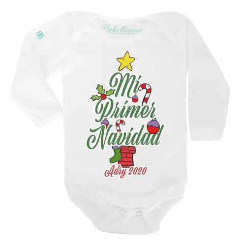 Body Para Bebé Personalizado Mi Primer Navidad Arbol Nombre