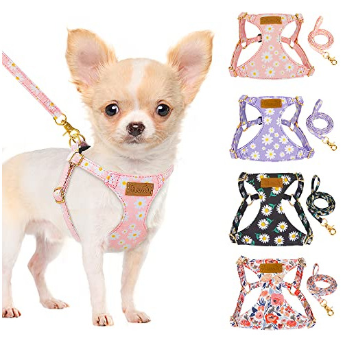 No Pull Dog Harness With Leash - Soft Lightweight Flora...