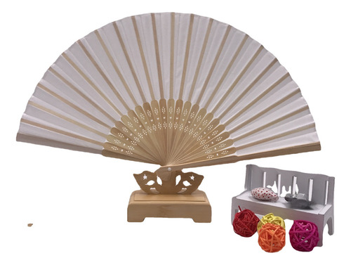 Rose Red - Foldable Blank Canvas Fan For Diy Painting