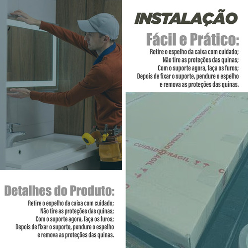 Espelho Retangular Jateado Led 140x100 Lapidado Decorativo
