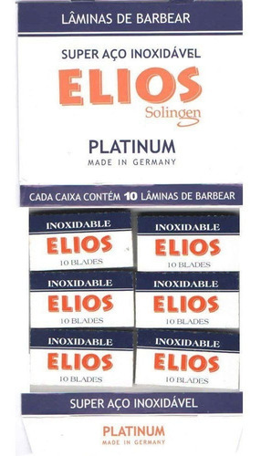 Lamina Elios Aço Inox Platinum  Double Edge Blade 60 Laminas