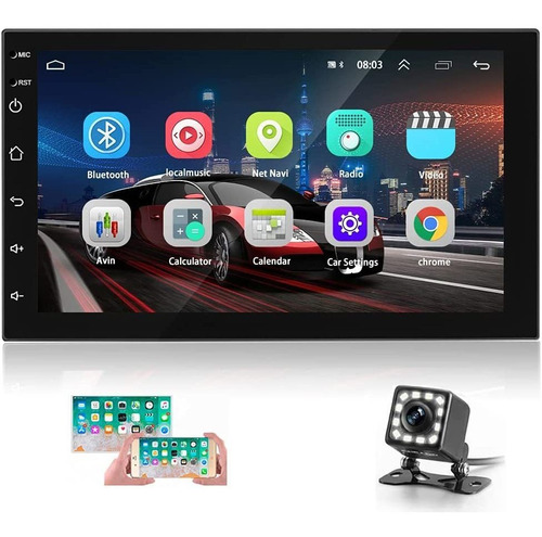 Doble Din Android Car Stereo Con Gps Pantalla Táctil D...