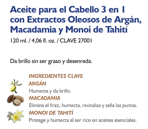 Aceite De Argan Para Cabello 3 En 1 Terramar 195ml + Regalo