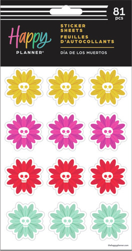 Etiquetas Adhesivas Stickers 5 Hojas Happy Planner Pegatina Color Día De Muertos