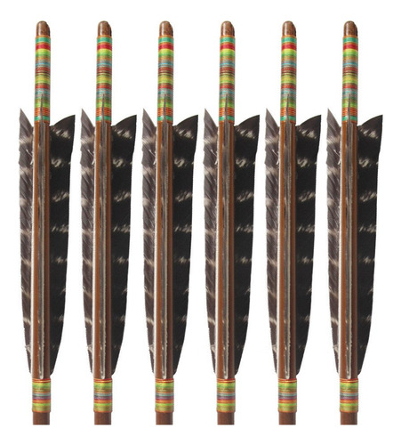 Flechas De Bambú 33 8mm Acero Para Arco Largo Recurve Color