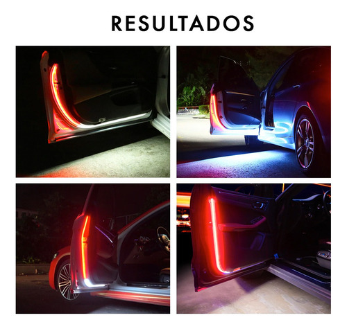 Kit 4 Fitas Porta Tucson 2011 Neon Branco Vermelho Tunning