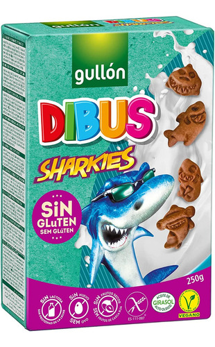 Gullón Galletas Sin Gluten Mini Dibus Sharkies, 250g