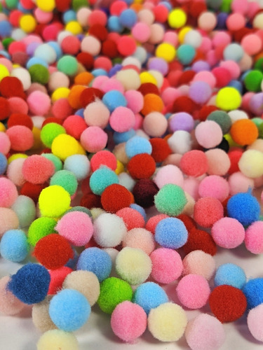 300 Mini Pompom Liso 1 Cm Para Artesanato Promoção