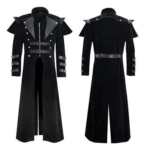 Abrigo Largo Medio Gabardina Estilo Gótico Retro Halloween
