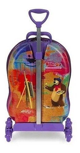 Mochila C/ Rodas Masha Aquarela