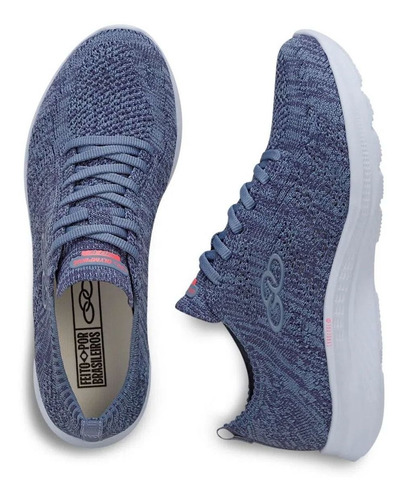 Imagem 3 de 5 de Tenis Feminino Olympikus 130g Ultraleve 749 Caminhada Jeans