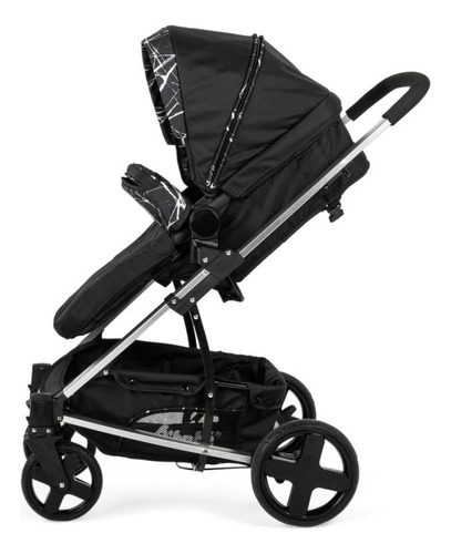 Carriola De Viaje Para Bebe Plegable Ligera Con Portabebe Color Negro Chasis Negro