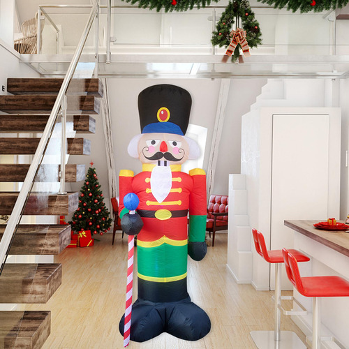 Cascanueces Inflable Navideño De 8 Pies Con 3 Luces Led