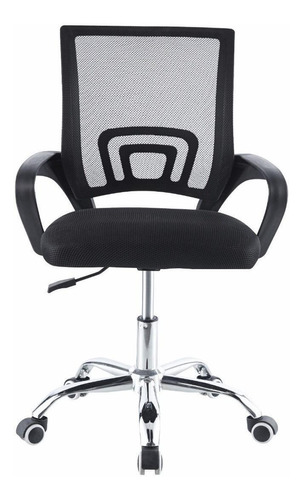 Imagem 1 de 4 de Cadeira de escritório Begônia BG35686  preta com estofado de borracha