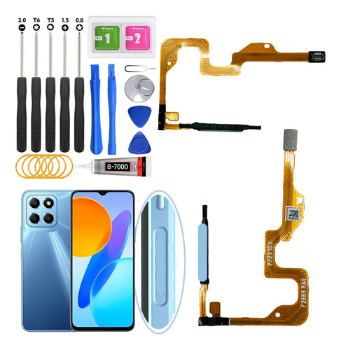 Flex Sensor De Huella Para Honor X6 Vne-lx1/lx2/lx3 Azul
