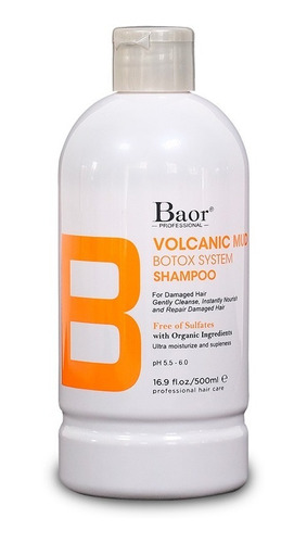 Shampoo Hidratante Post Botox/rizo Volcanic Mud Baor 500 Ml