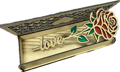 Cajita Con Flor Mdf 3 Mm Regalo Souvenir Corte Laser