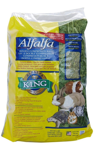 Heno De Alfalfa Importada King 4,5kg - Alimento Conejo Y Cuy